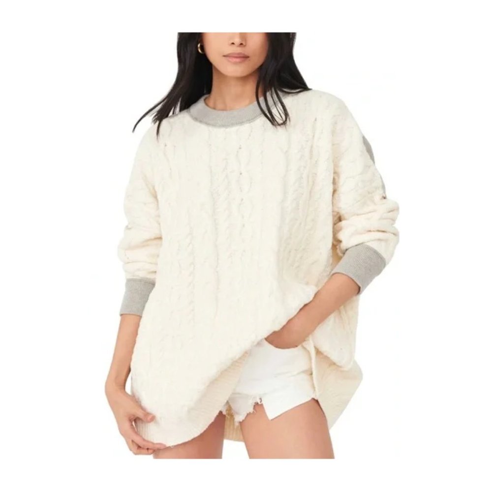 Free People Olympia Cable-Knit Oversized Sweater